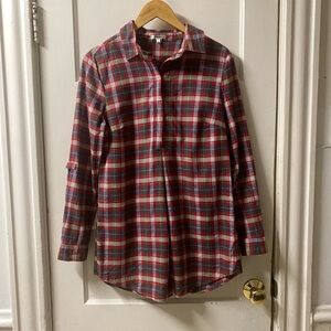 Tyler Boe Plaid Long Sleeve Shirt - Red and Green Size Small